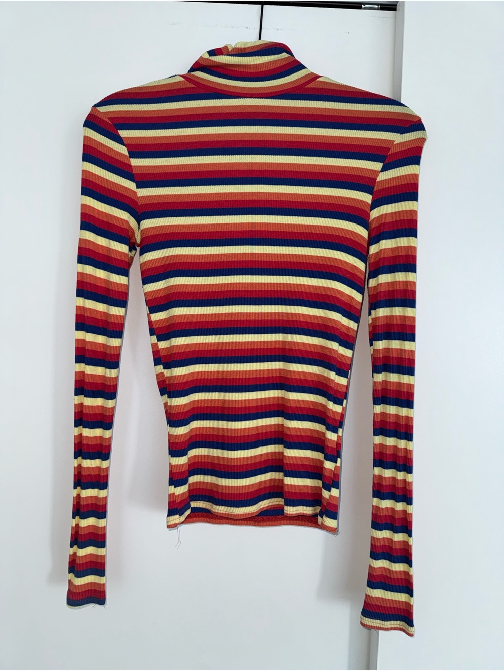 Urban Outfitters Multicolor Striped Ribbed Long Sleeve Turtleneck